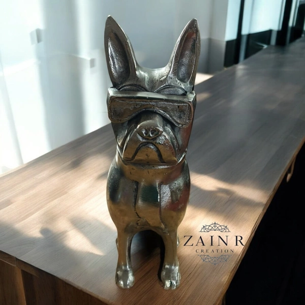 Sold By ZAIN  CREATION Decorative Pug Dogs with Sunglasses  - H.11'' L.6.5'' W.3.5'', 1.500 Kg, Aluminium