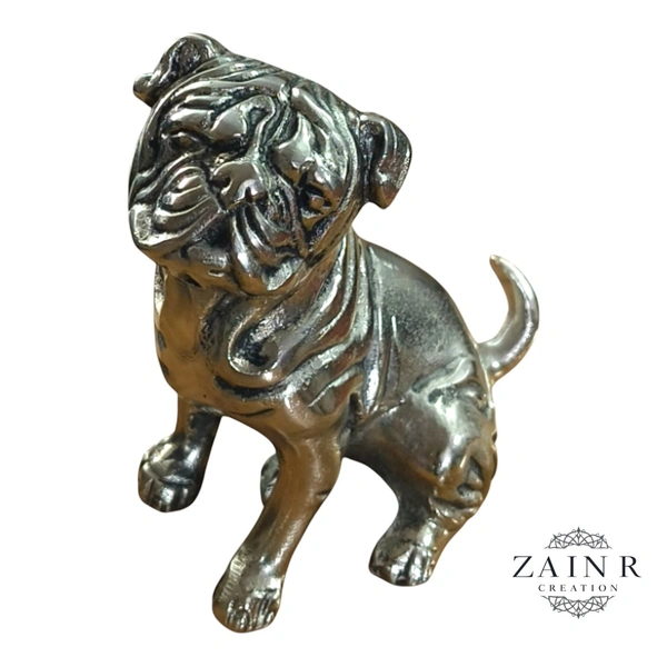 Sold By ZAIN R CREATION  Decorative Sculptures of Sitting Pug Dogs - H.6.5'' L.6.5'' W.4'', 1 Kg, Aluminium