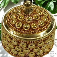 Sold By ZAIN R CREATION A Sindoor or Kumkum pot is a traditional container used to store sacred red powder - H.2'' B.2'', Brass