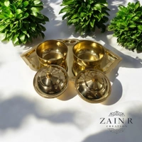 Sold By ZAIN R CREATION Leaf Shape Sindoor Pot - L.6.7'' H.1.96'' W.4.33'', Brass