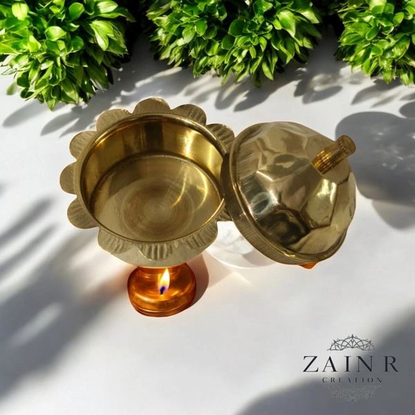 Sold By ZAIN R CREATION A Sindoor or Kumkum pot is a traditional container used to store sacred red powder - H.2'' B.2'', Brass