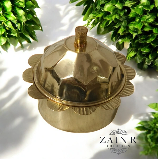 Sold By ZAIN R CREATION A Sindoor or Kumkum pot is a traditional container used to store sacred red powder - H.2'' B.2'', Brass