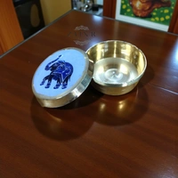 Sold By ZAIN R CREATION Brass Sindoor Box - L.1.77'' H.1'' B.1.57'', Polished, Brass