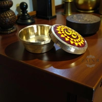 Sold By ZAIN R CREATION Brass Sindoor Box - L.1.77'' H.1'' B.1.57'', Polished, Brass