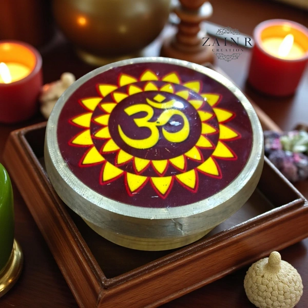 Sold By ZAIN R CREATION Brass Sindoor Box - L.1.77'' H.1'' B.1.57'', Polished, Brass