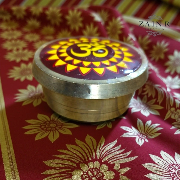 Sold By ZAIN R CREATION Brass Sindoor Box - L.1.77'' H.1'' B.1.57'', Polished, Brass