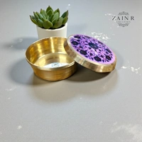 Sold By ZAIN R CREATION Brass Sindoor Box - L.1.77'' H.1'' B.1.57'', Polished, Brass