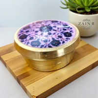 Sold By ZAIN R CREATION Brass Sindoor Box - L.1.77'' H.1'' B.1.57'', Polished, Brass