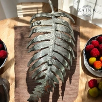 Sold By ZAIN R CREATION Leaf Tray - L.15.5'' H.2'' B.7'', Nickel, Aluminium