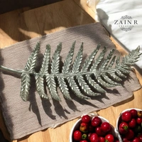 Sold By ZAIN R CREATION Leaf Tray - L.15.5'' H.2'' B.7'', Nickel, Aluminium