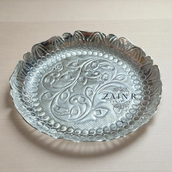 Sold By ZAIN R CREATION Elephant Urli - DIA.8'' H.2.5'', Sliver, Aluminium