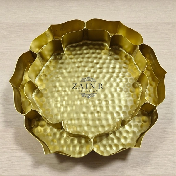 Sold By ZAIN R CREATION Mandala Urli - DIA.9'' H.1.5'', Gold, Iron