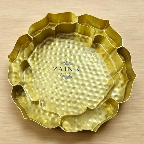 Sold By ZAIN R CREATION Mandala Urli - DIA.9'' H.1.5'', Gold, Iron