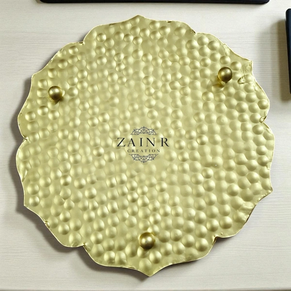 Sold By ZAIN R CREATION Mandala Urli - DIA.9'' H.1.5'', Gold, Iron