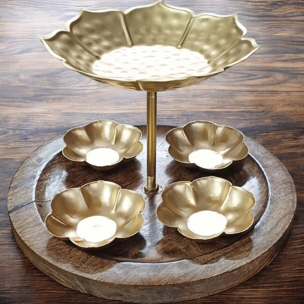 Sold By ZAIN R CREATION Wooden Tray with T.Light Holders