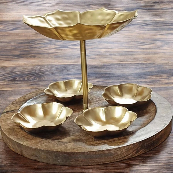 Sold By ZAIN R CREATION Wooden Tray with T.Light Holders