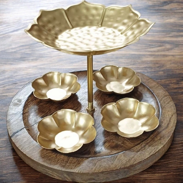 Sold By ZAIN R CREATION Wooden Tray with T.Light Holders