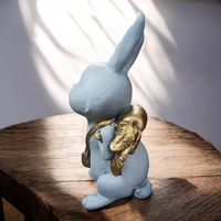 Sold By ZAIN R CREATION Rabbit With Carrot Showpiece for Home Decor - H.7'' L.4'' B.3''