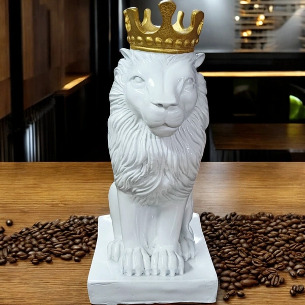 Sold By ZAIN R CREATION Lion King Sculpture Table Accents White