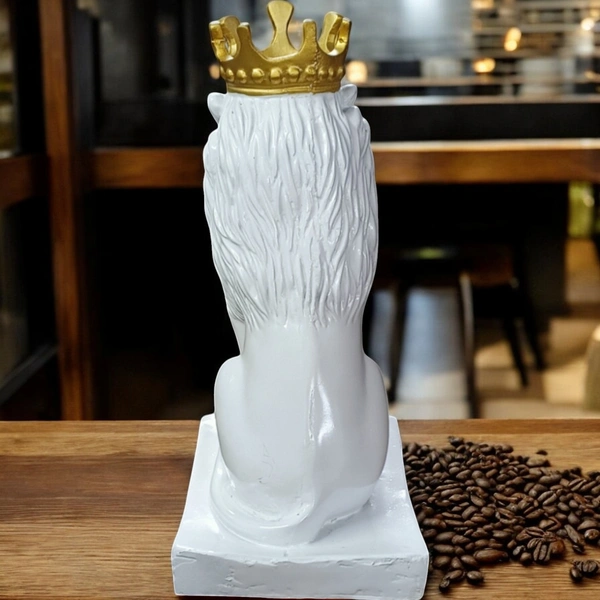 Sold By ZAIN R CREATION Lion King Sculpture Table Accents White