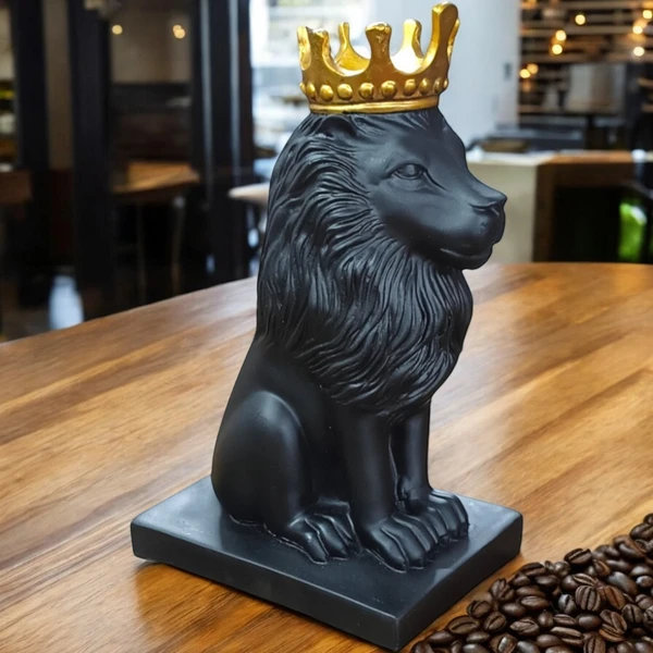 Sold By ZAIN R CREATION Lion King Sculpture Table Accents Black