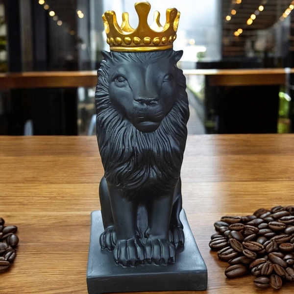 Sold By ZAIN R CREATION Lion King Sculpture Table Accents Black