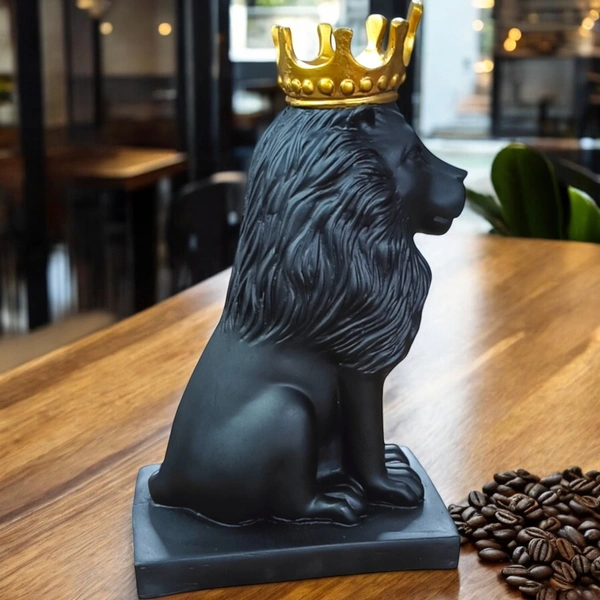 Sold By ZAIN R CREATION Lion King Sculpture Table Accents Black