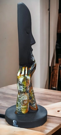 Sold By ZAIN R CREATION Lady Face For Home Decor - H.10.5'' B.4'', Black, Polyresin