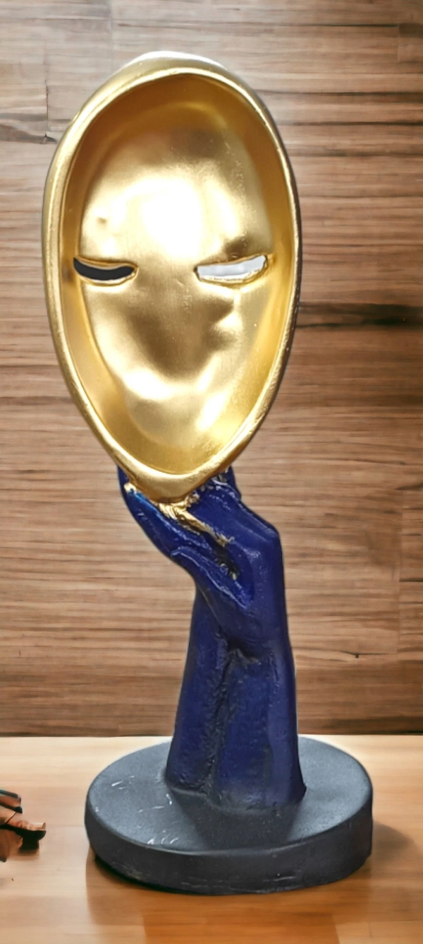 Sold By ZAIN R CREATION Lady Face For Home Decor - H.10.5'' B.4'', Gold, Polyresin