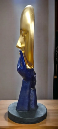 Sold By ZAIN R CREATION Lady Face For Home Decor - H.10.5'' B.4'', Gold, Polyresin