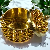 Sold By ZAIN HOME DECOR A Sindoor or Kumkum pot is a traditional container used to store sacred red powder - H.2'' B.2'', Brass