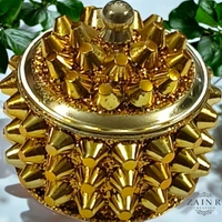 Sold By ZAIN HOME DECOR A Sindoor or Kumkum pot is a traditional container used to store sacred red powder - H.2'' B.2'', Brass