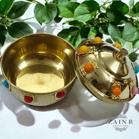 Sold By ZAIN R CREATION A Sindoor or Kumkum pot is a traditional container used to store sacred red powder - H.2'' B.2'', Brass