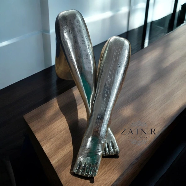 Sold By ZAIN R CREATION Decorative Sculpture of Lady Legs. - L.12.5'' H.8.5'' W.3.5'', 2.500 Kg, Aluminium