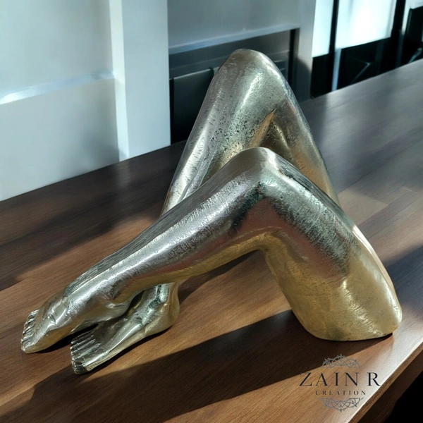 Sold By ZAIN R CREATION Decorative Sculpture of Lady Legs. - L.12.5'' H.8.5'' W.3.5'', 2.500 Kg, Aluminium