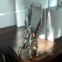 Sold By ZAIN R CREATION Decorative Flying Horse Angel Home Office Showpiece - H.12'' L.10'' W.3'', 1.750 Kg, Aluminium