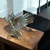 Sold By ZAIN R CREATION Decorative Flying Horse Angel Home Office Showpiece - H.12'' L.10'' W.3'', 1.750 Kg, Aluminium