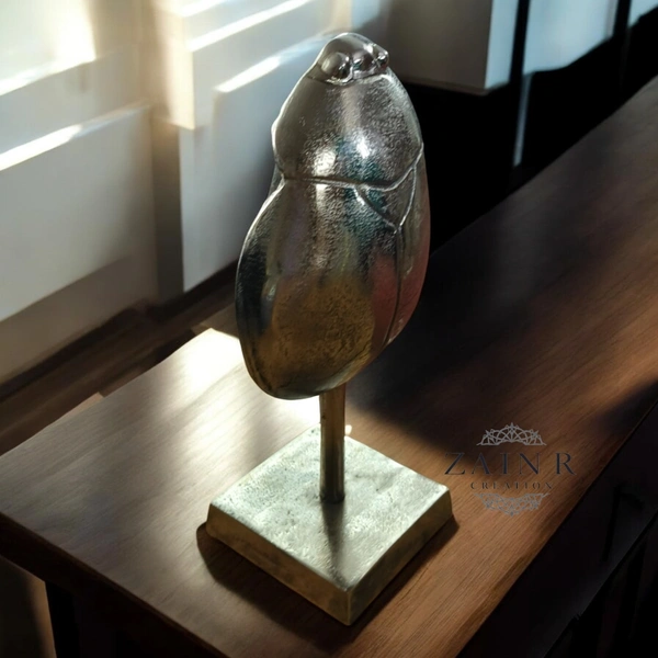 Sold By ZAIN R CREATION  DecorativeLadybug Sculptures - H.12.5'' L.5.5'' W.3'', Nickel Antique, 1.200 Kg, Aluminium