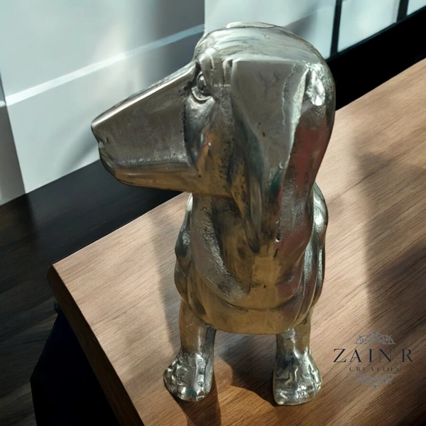 Sold By ZAIN R CREATION Decorative Sculptures of Short-Legged Dogs - L.17'' H.11'' W.6'', 3.500 Kg, Aluminium