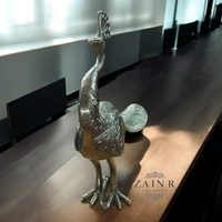 Sold By ZAIN R CREATION Decorative Peacock Sculptures  - L.16'' H.15'' W.4'', 1.600 Kg, Aluminium
