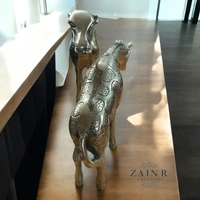 Sold By ZAIN R CREATION Decorative Giraffe Pair. - L.18.5'' H.14.5'' W.2.5'' / L.18.5'' H.9.5'' W.2.5'', 4 Kg, Aluminium