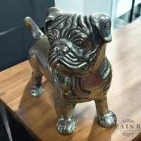 Sold By ZAIN R CREATION Decorative Sculptures of Standing Pug Dogs - L.7.5'' H.7'' W.3'', 1 Kg, Aluminium
