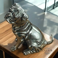 Sold By ZAIN R CREATION  Decorative Sculptures of Sitting Pug Dogs - H.6.5'' L.6.5'' W.4'', 1 Kg, Aluminium