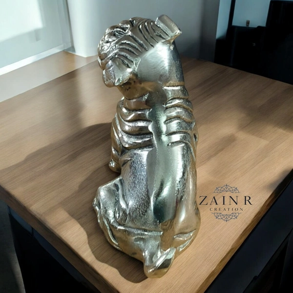 Sold By ZAIN R CREATION  Decorative Sculptures of Sitting Pug Dogs - H.6.5'' L.6.5'' W.4'', 1 Kg, Aluminium