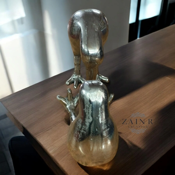 Sold By ZAIN R CREATION Decorative Sculptures of Kiwi Bird Pairs  - H.6'' L.5'' W.2.5'' / H.5'' L.5.5'' W.2.5'', 1.200 kG, Aluminium
