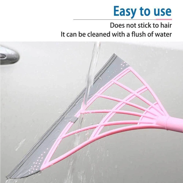 Multi-Function Magic Broom - Easily Wipe The Floor and Remove Dirt and Hair Remover, 3-in-1indoor Silicone Boom Wiper with Squeegee and Telescopic Handle-Multi-Color