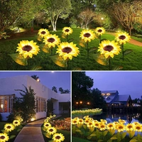 Sunflower Outdoor Solar Lights | LED Light | with Flash Mode | Starburst Swaying Solar Garden Light, Warm Garden Light | Outdoor Decoration | Waterproof | Path Lights for Pots, Balcon, Pathway