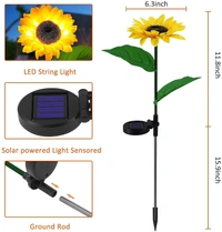 Sunflower Outdoor Solar Lights | LED Light | with Flash Mode | Starburst Swaying Solar Garden Light, Warm Garden Light | Outdoor Decoration | Waterproof | Path Lights for Pots, Balcon, Pathway