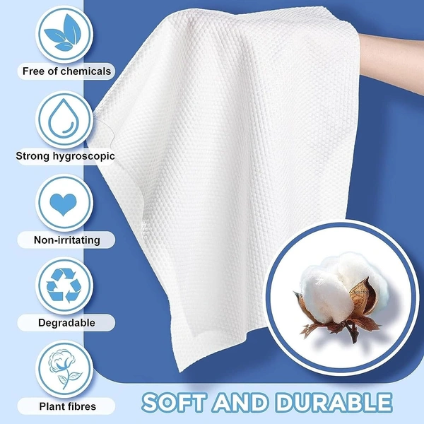 Compressed Bath Towel Tablets, Pure Cotton Portable Disposable Hypoallergenic Dehydrated Expandable Compact Compressed Towels Washcloths for Camping Swimming Traveling Hiking