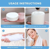 Compressed Bath Towel Tablets, Pure Cotton Portable Disposable Hypoallergenic Dehydrated Expandable Compact Compressed Towels Washcloths for Camping Swimming Traveling Hiking
